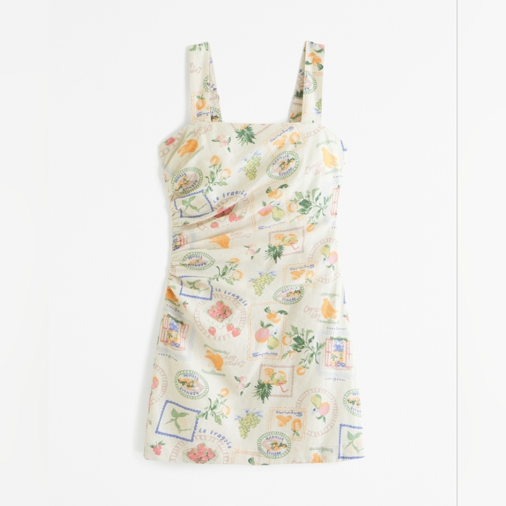 Abercrombie NWT linen dress S Italia print